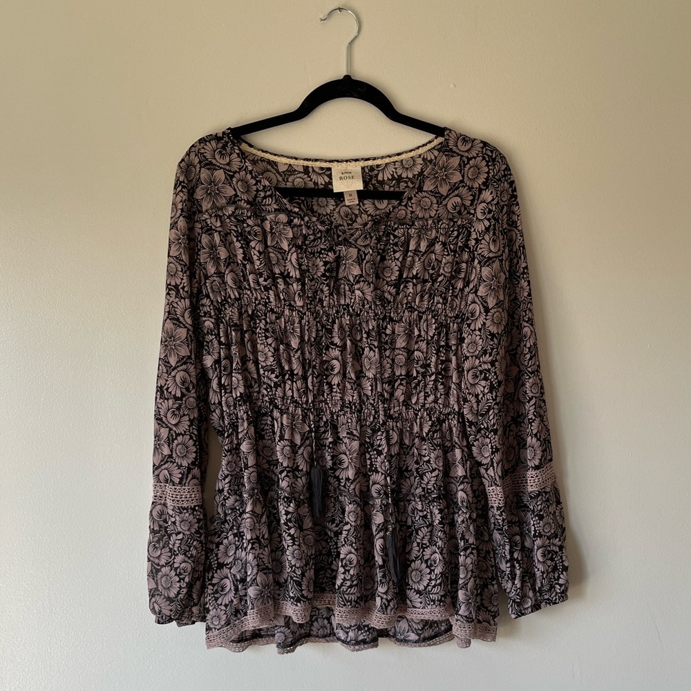 Know Rose Floral Tiered Blouse